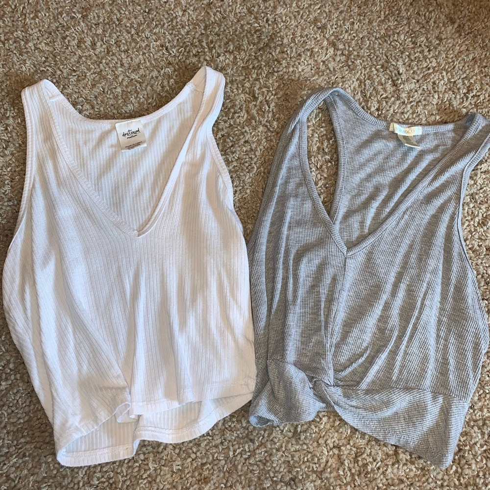 Two fitted cropped tank tops